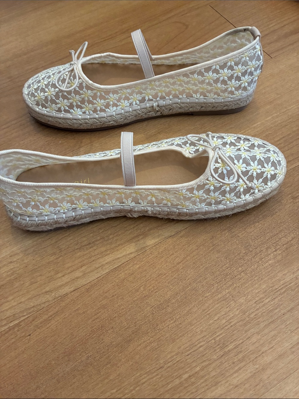 Madden Girl Cream Lace Espadrille Ballet Flats with Bow - Picture 5 of 10